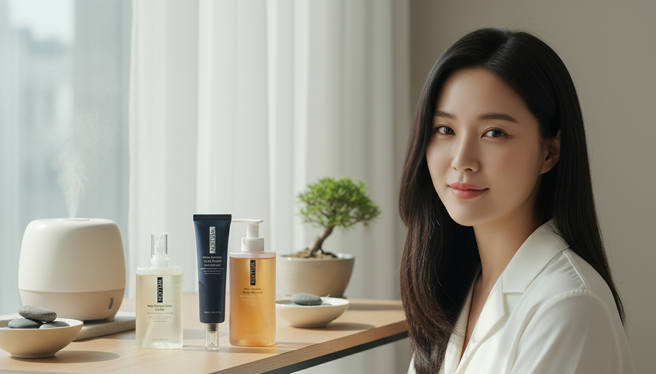 Salon-finish hair achieved at home with a Korean routine.