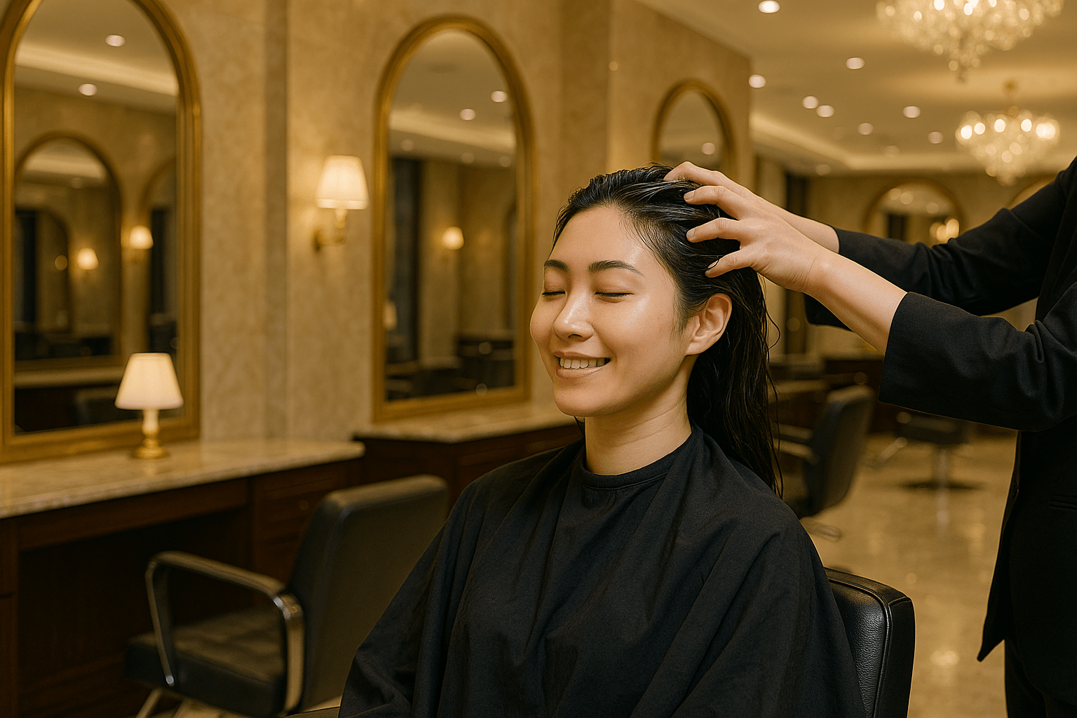 Luxury hair treatment at salon
